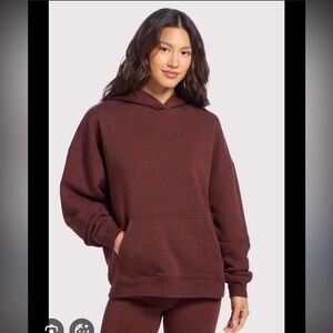 EUC nuuds Vintage Fleece Hoodie in Dark Cherry TX Flood Relief Limited Edition